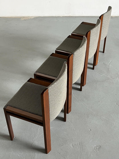 Vintage Stuhl Model 300 von Joe Colombo für Pozzi Eiche Hahnentritt Set von 4