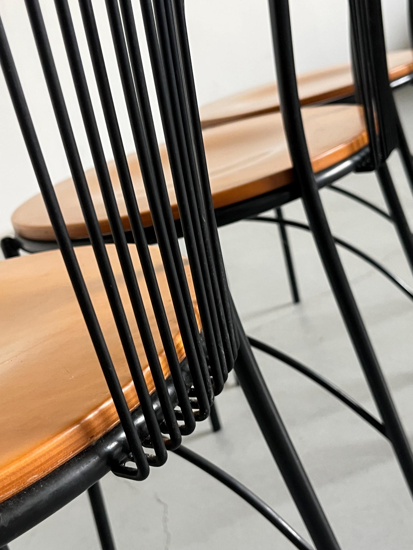 Vintage Stuhl Set von 3 von unbekannt für unbekannt, Drahtgestell, Italien 1980er