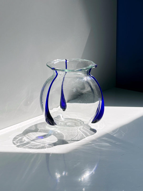 Vintage Vase Glaswerk Freiherr von Poschinger Blau Jugendstil