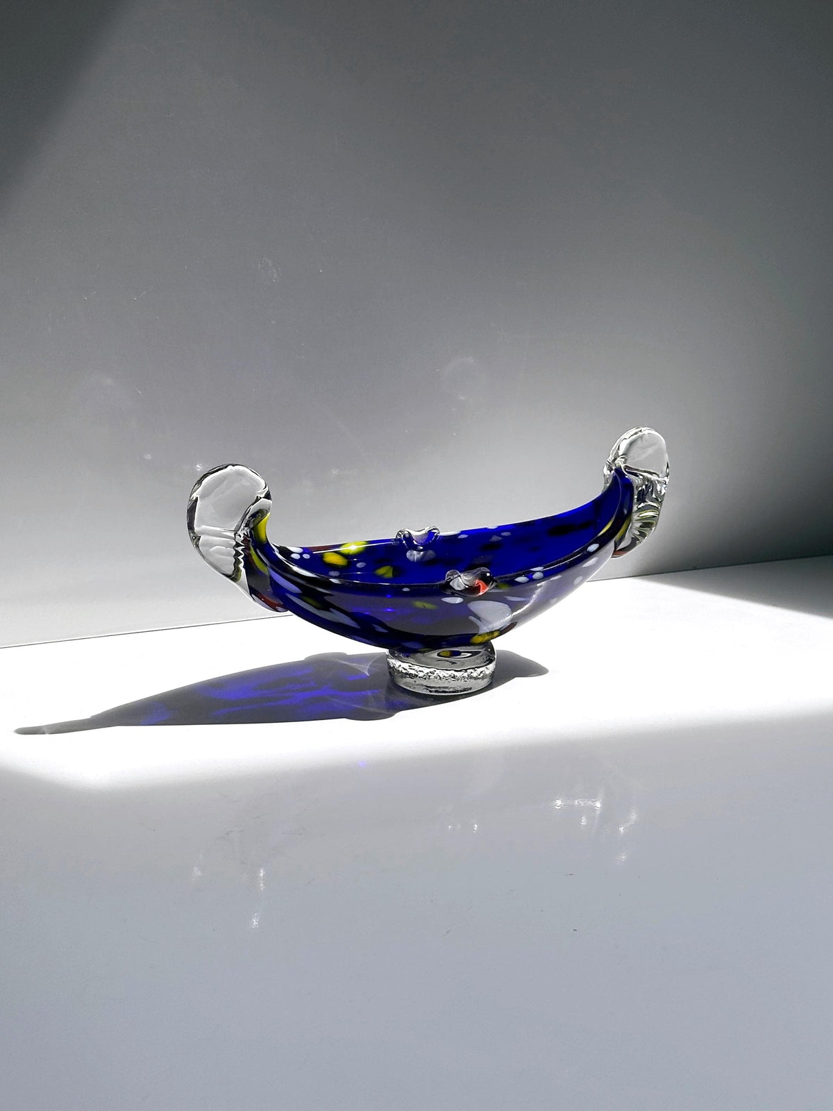 Vintage Murano Gondel-Aschenbecher aus Kobaltblauem Glas, 1970er