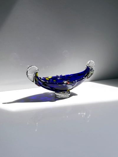 Vintage Murano Gondel-Aschenbecher aus Kobaltblauem Glas, 1970er