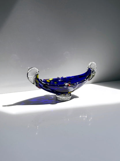 Vintage Murano Gondel-Aschenbecher aus Kobaltblauem Glas, 1970er