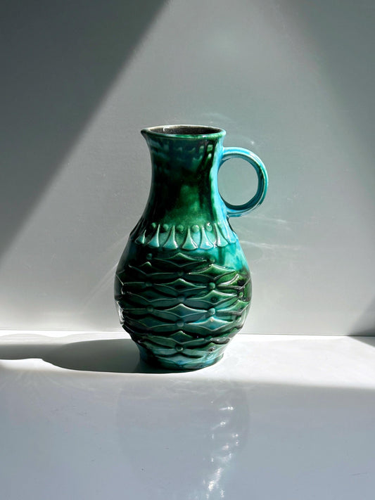 Vintage Vase Übelacker 1651 20 Grün Türkis von Übelacker 70er Jahre