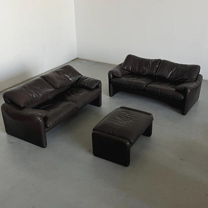 Vintage Maralunga Ensemble von Vico Magistretti für Cassina 1970er Set von 2