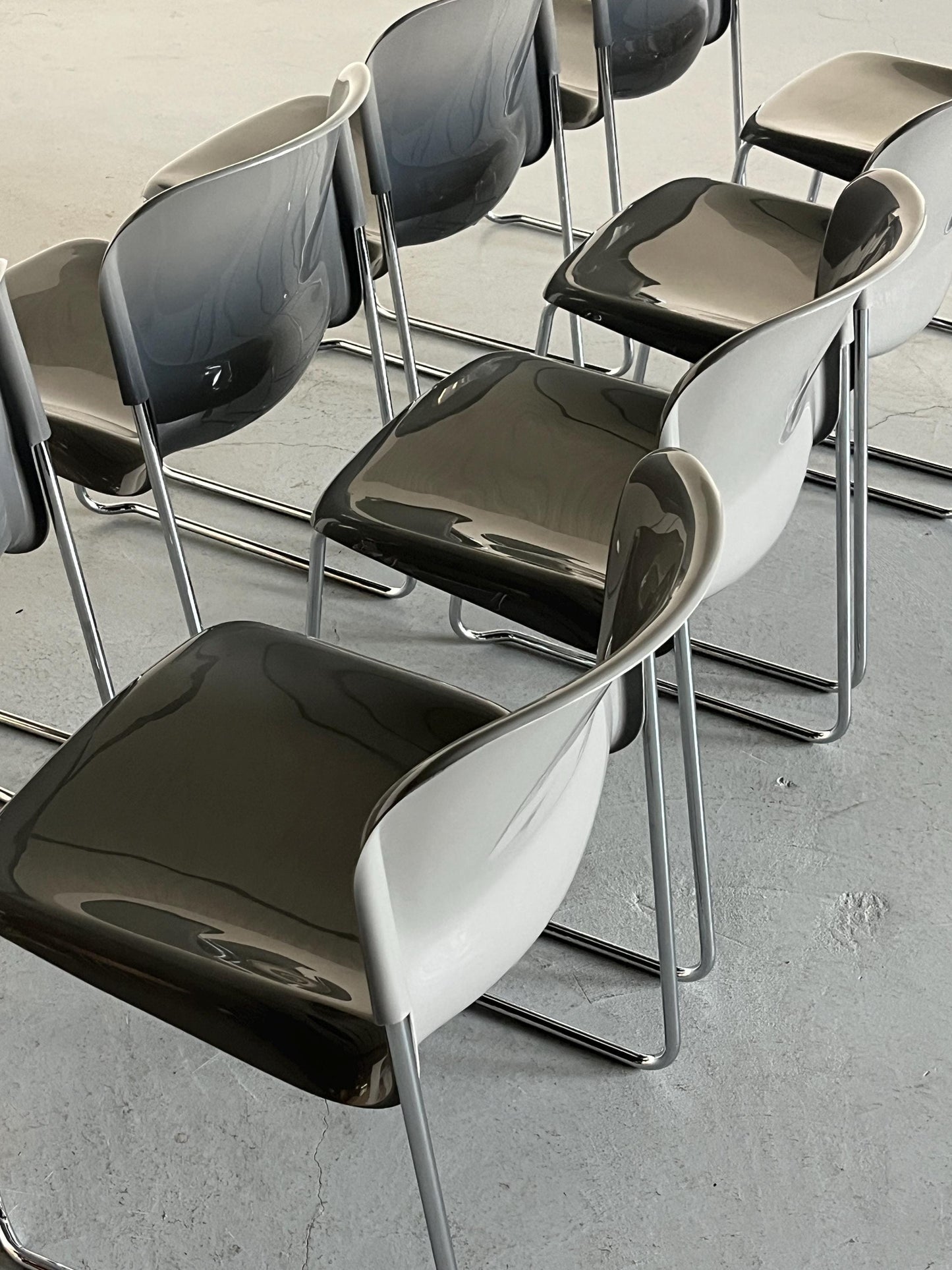 Vintage SM 400 Swing Chair von Gerd Lange für Drabert Grau Retro Kunststoff