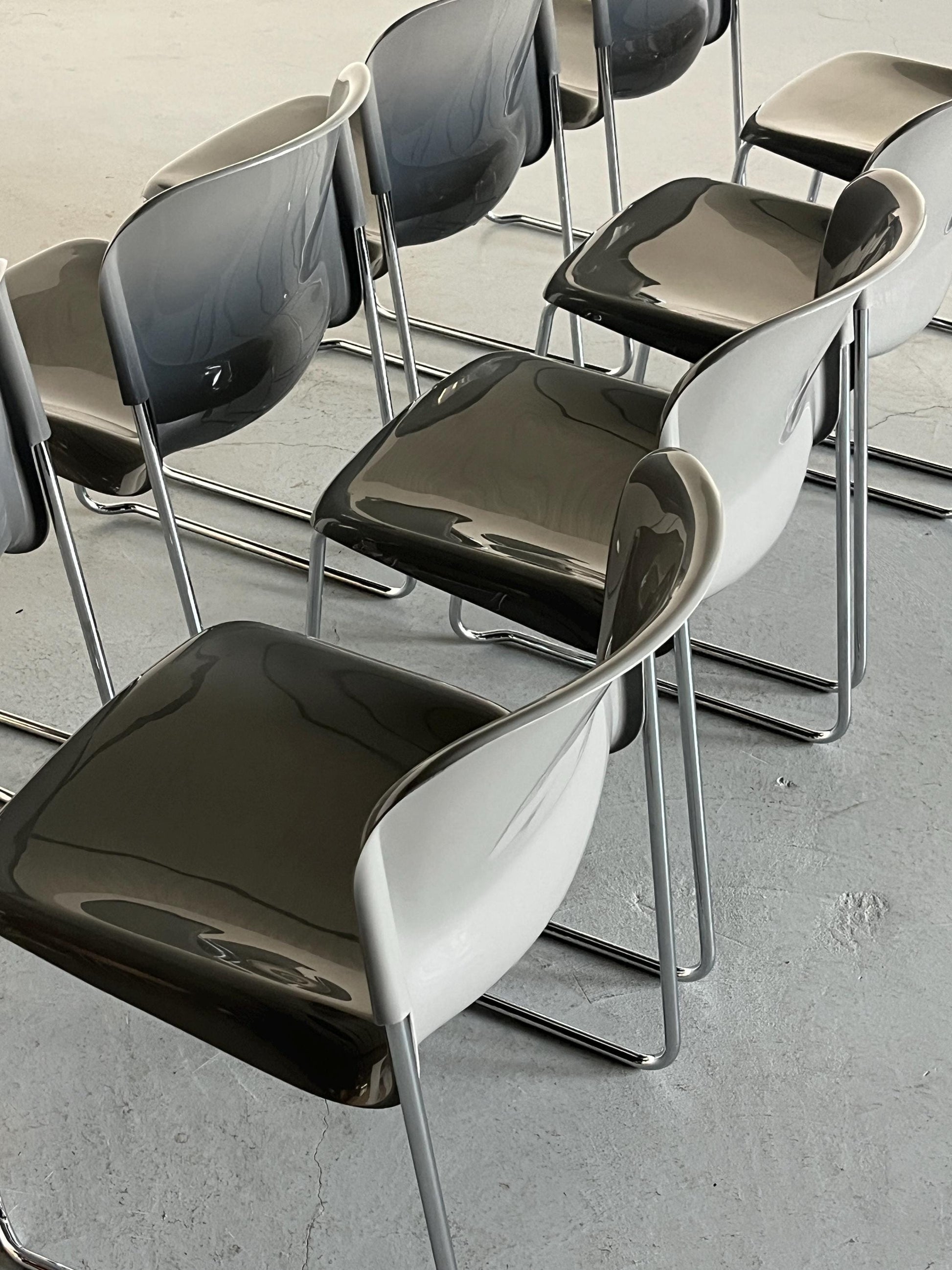 Vintage SM 400 Swing Chair von Gerd Lange für Drabert Grau Retro Kunststoff