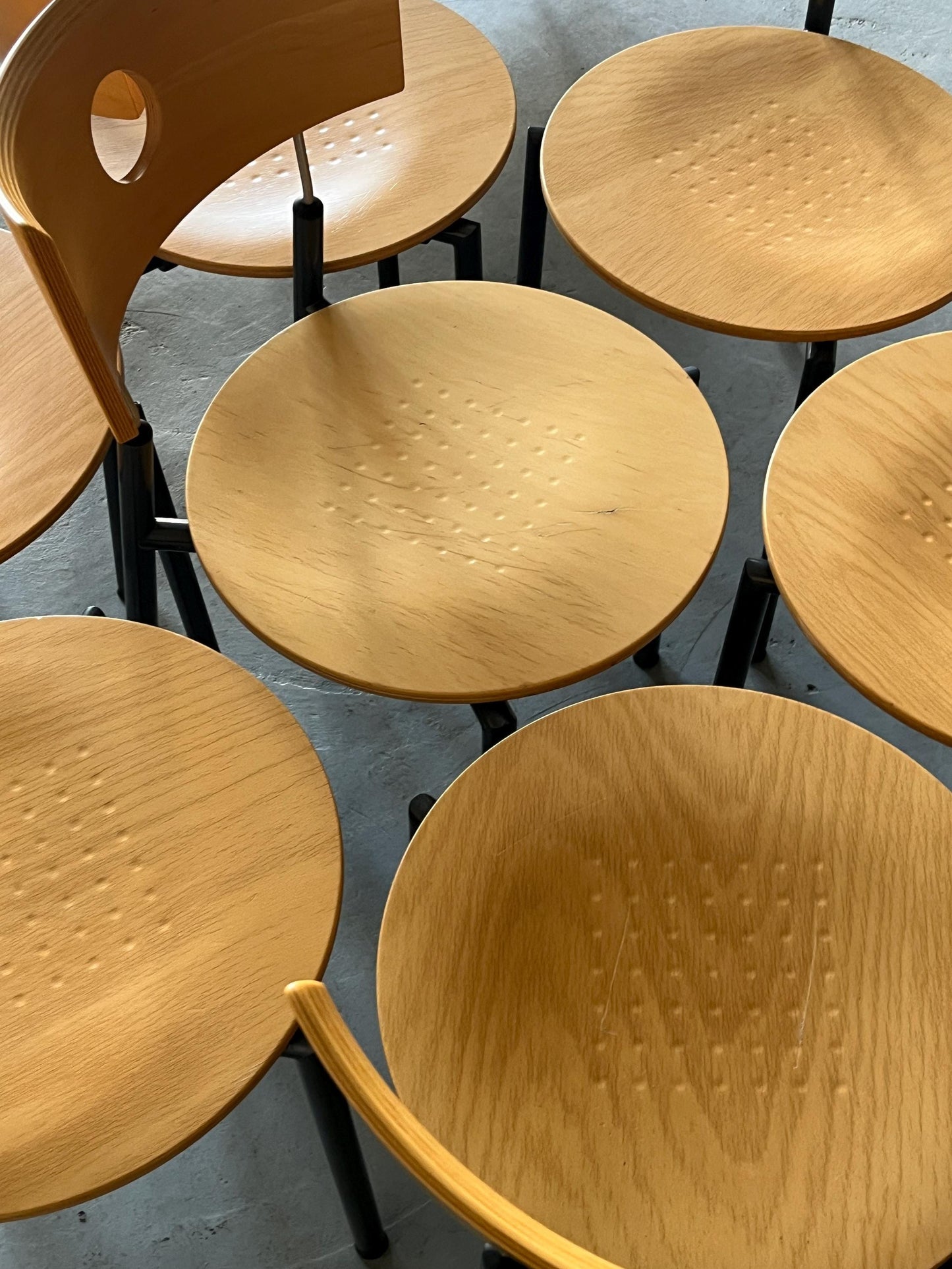 Vintage Postmodern Essstuhl von Kusch+Co in Buchenholz, Kunststoff, Metall, stapelbar