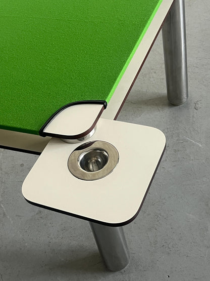 Vintage Poker Spieltisch von Joe Colombo für Zanotta in Weiß und Grün 1968