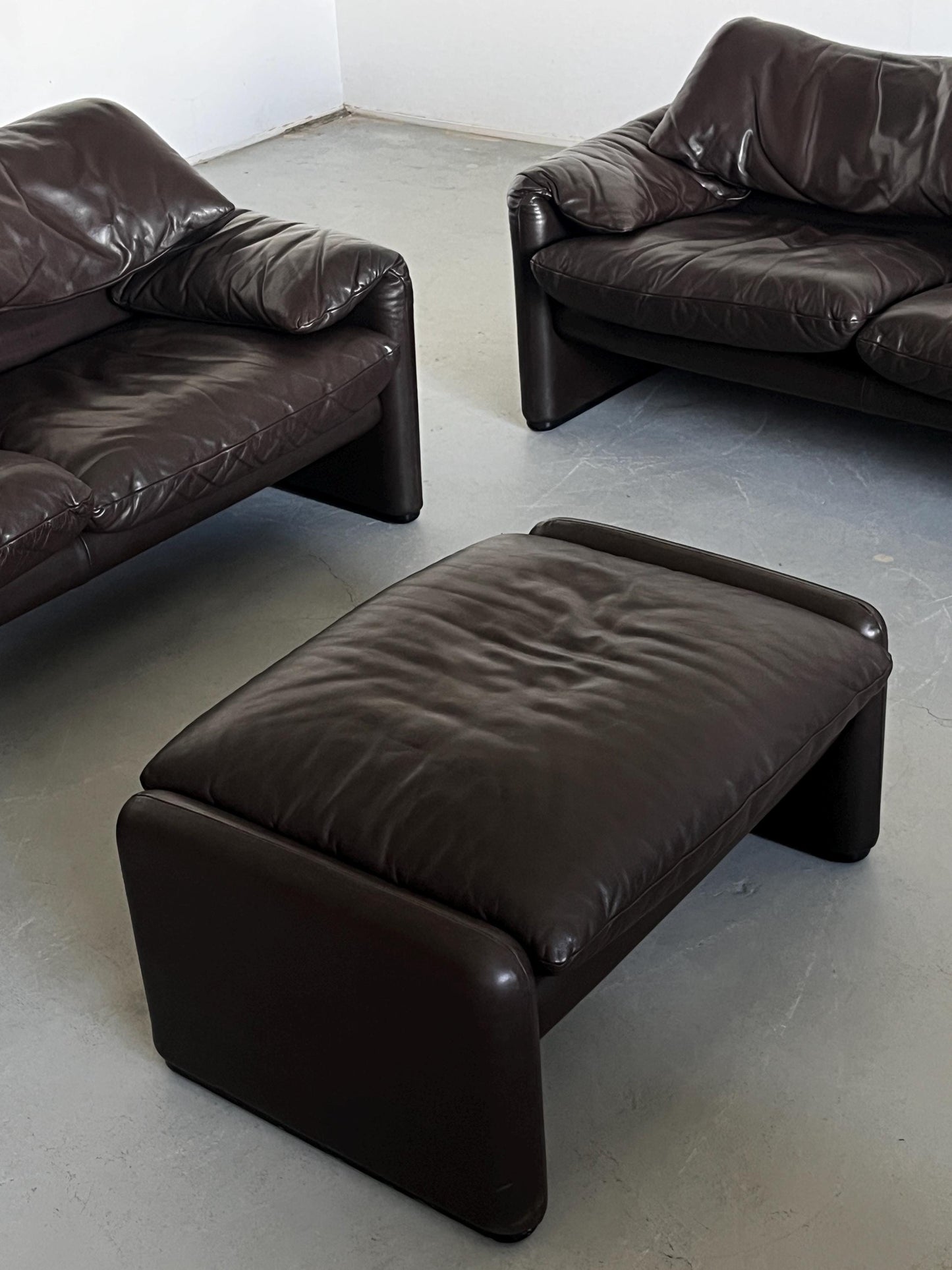 Vintage Maralunga Ensemble von Vico Magistretti für Cassina 1970er Set von 2