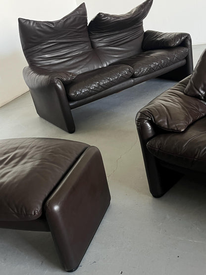 Vintage Maralunga Ensemble von Vico Magistretti für Cassina 1970er Set von 2