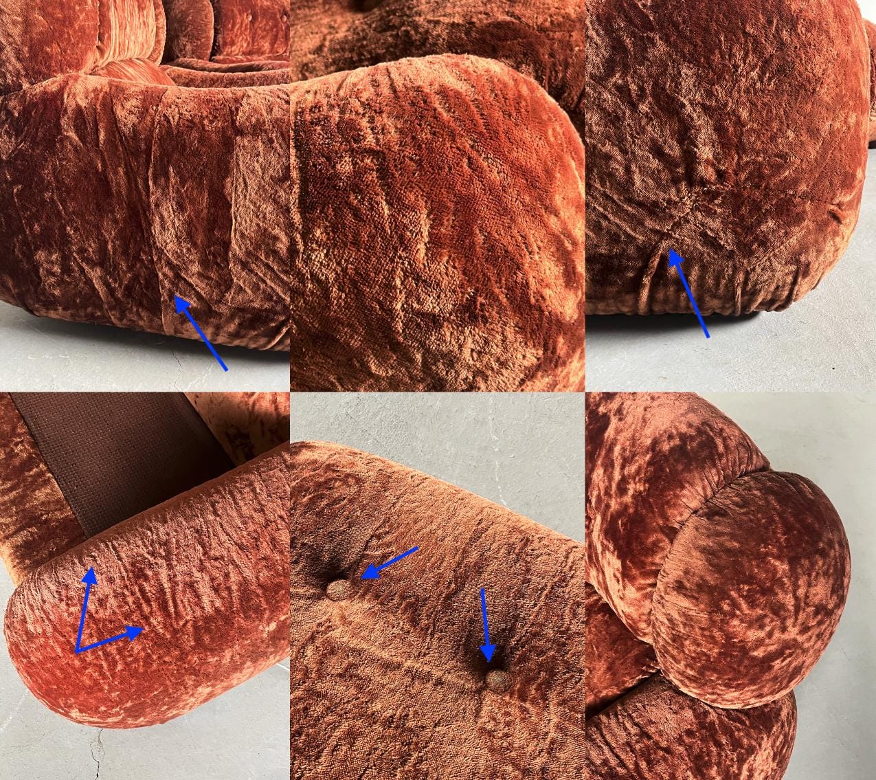 Vintage Cloud Sessel Italien 1970er Dunkelbraun Set von 2