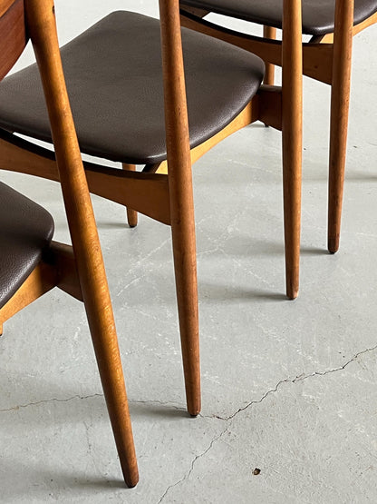 Vintage Dining Chair Teak Danish Design 1960s Denmark Set of 4