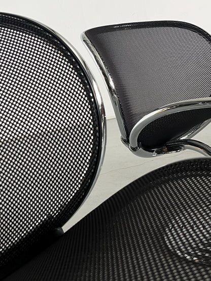 Vintage O-Line swivel chair by Herbert Ohl for Wilkhahn chrome steel black 1980s