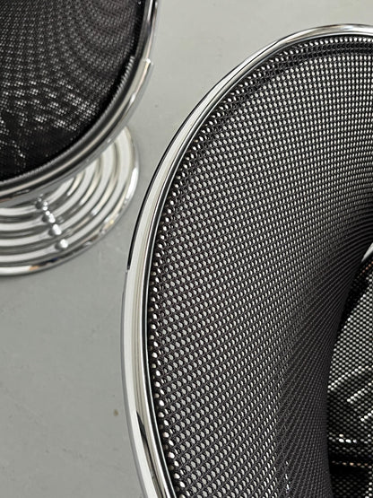 Vintage O-Line swivel chair by Herbert Ohl for Wilkhahn chrome steel black 1980s