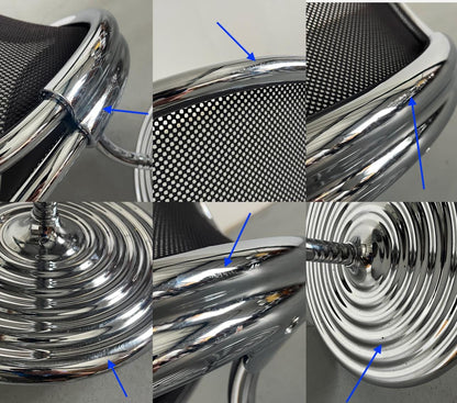 Vintage O-Line swivel chair by Herbert Ohl for Wilkhahn chrome steel black 1980s