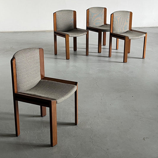 Vintage Stuhl Model 300 von Joe Colombo für Pozzi Eiche Hahnentritt Set von 4