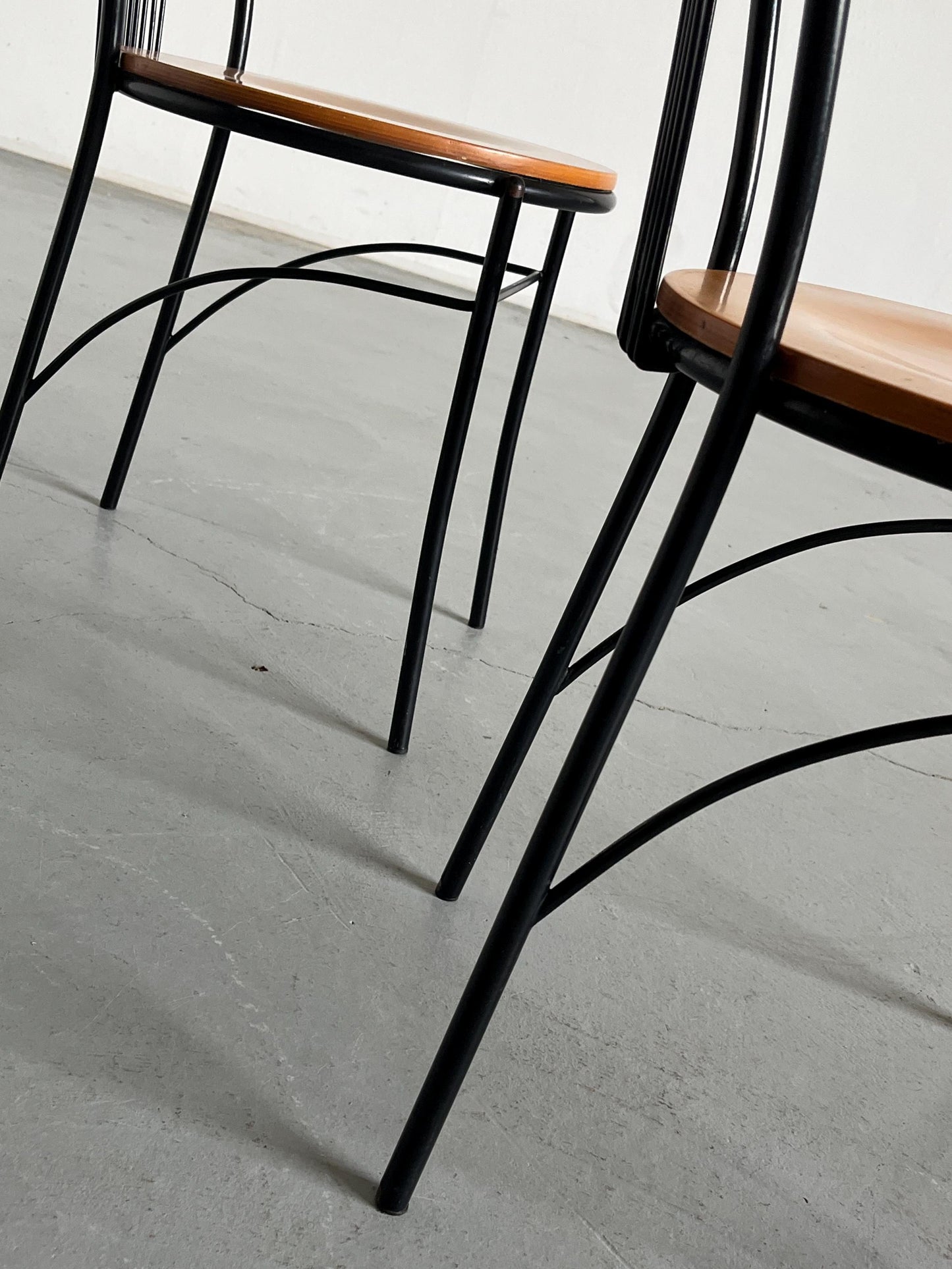 Vintage Stuhl Set von 3 von unbekannt für unbekannt, Drahtgestell, Italien 1980er