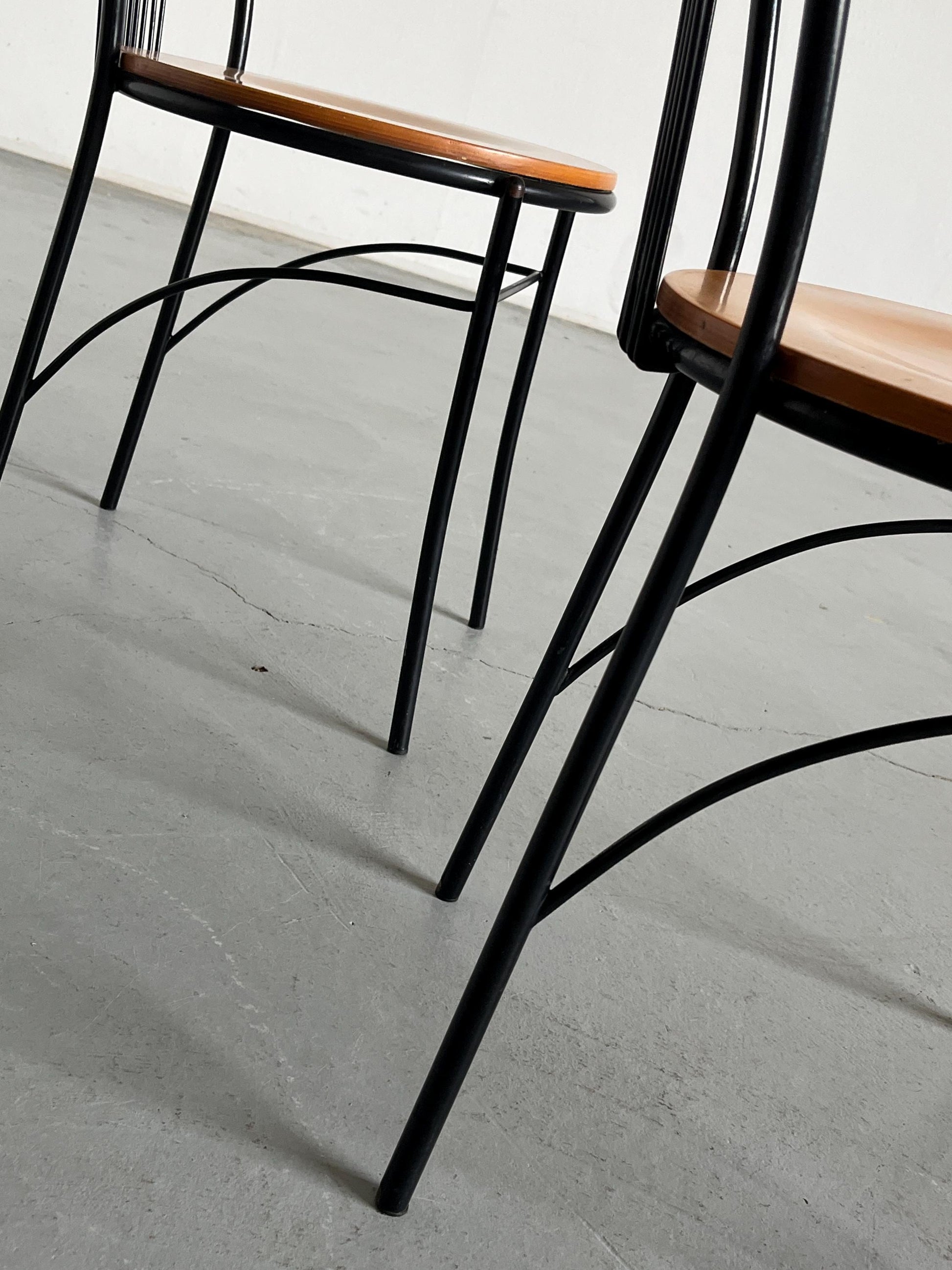 Vintage Stuhl Set von 3 von unbekannt für unbekannt, Drahtgestell, Italien 1980er