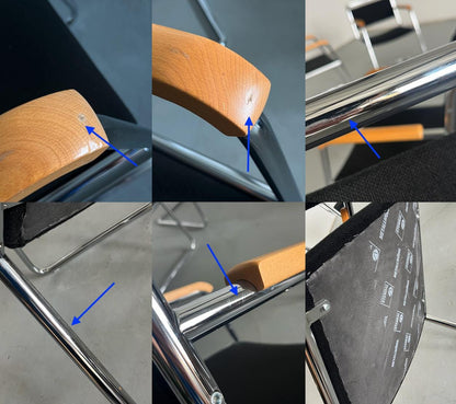 Vintage Freischwinger von L&C Stendal in Chrom, Buchenholz, Schwarz, 1970er