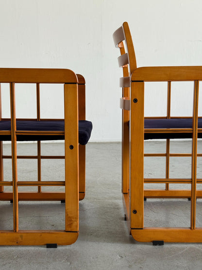 Vintage Architektonischer Armstuhl von Franco Poldaretti für Caccia alla Volpe