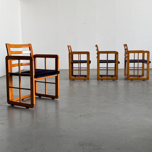 Vintage Architektonischer Armstuhl von Franco Poldaretti für Caccia alla Volpe