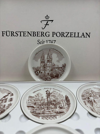 Vintage Sammel Teller Set von Fürstenberg Porzellan Offenburg Motive im Etui