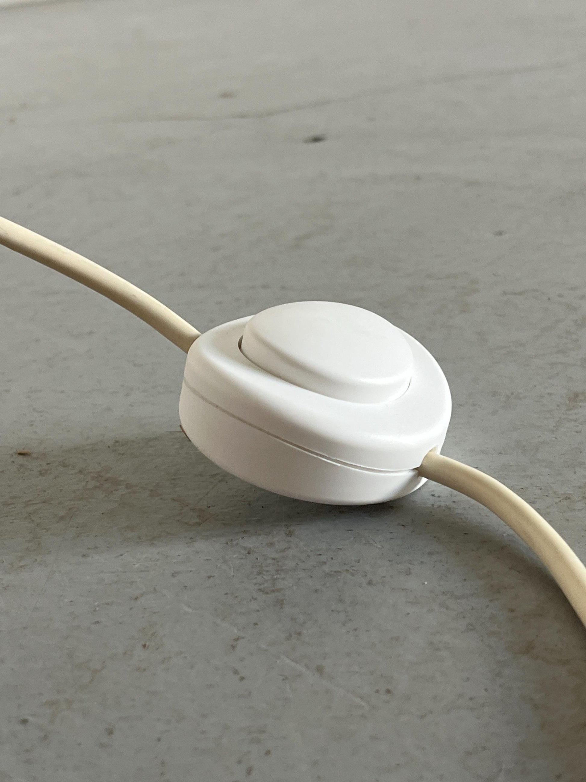 Vintage Stehlampe Space Age Gelb und Weiß Kunststoff Metall Glas 1970er