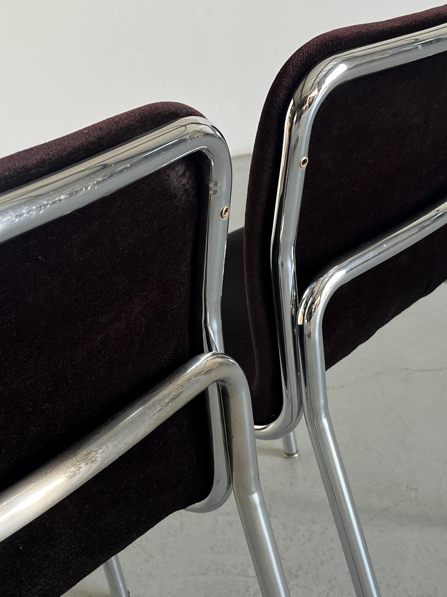 Vintage Esszimmerstuhl von Tecta verchromter Stahl 1970er Set von 2