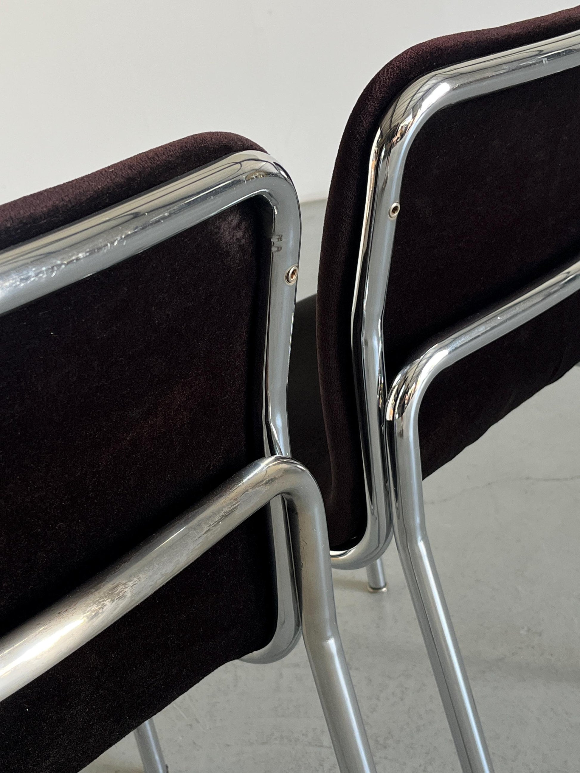 Vintage Esszimmerstuhl von Tecta verchromter Stahl 1970er Set von 2