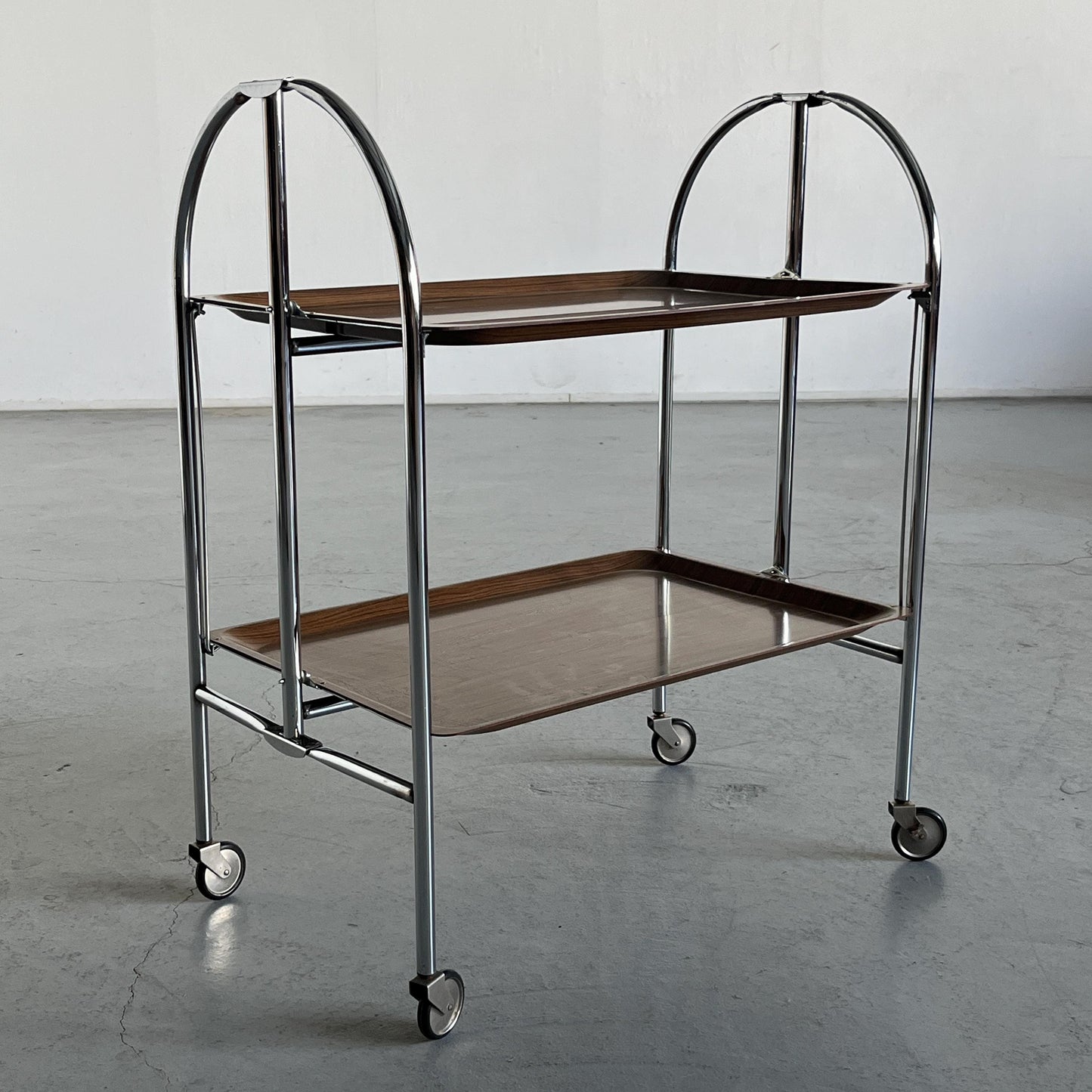 Vintage Servierwagen 'Dinett' im Stil von Bremshey und Co