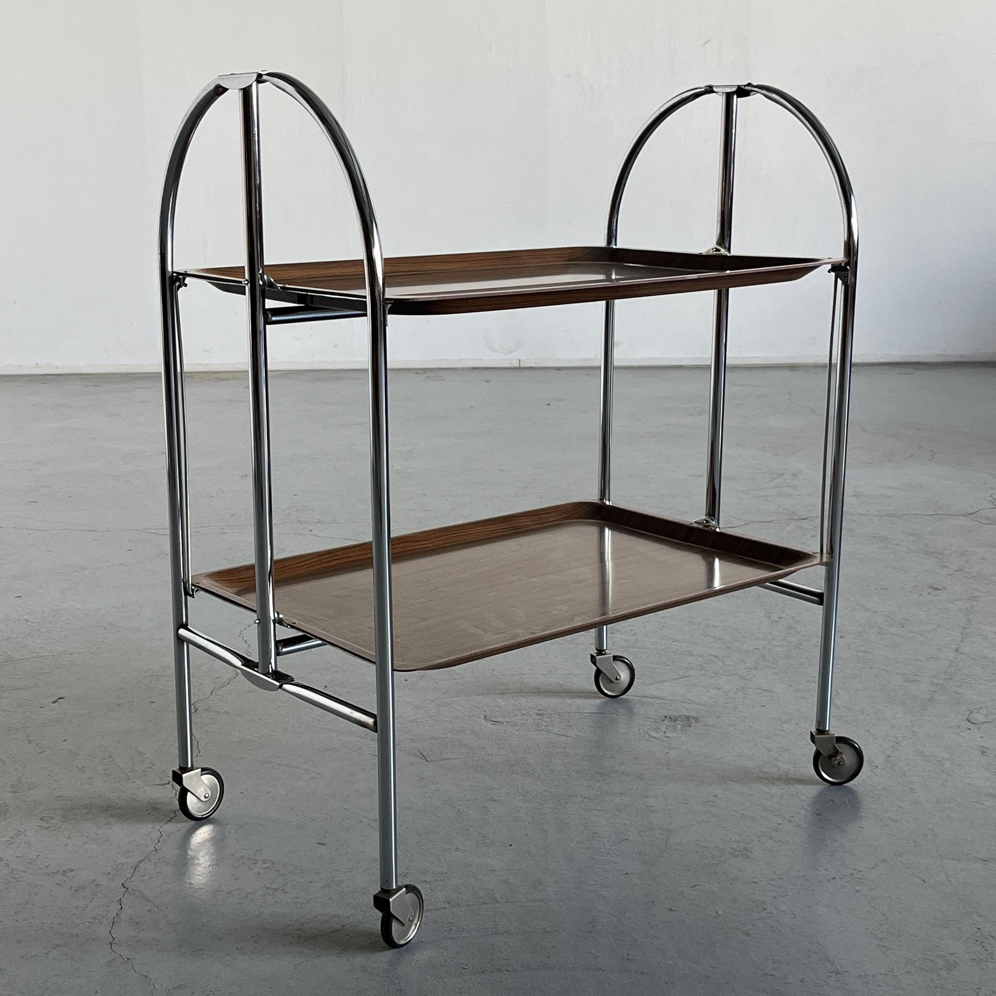 Vintage Servierwagen 'Dinett' im Stil von Bremshey und Co