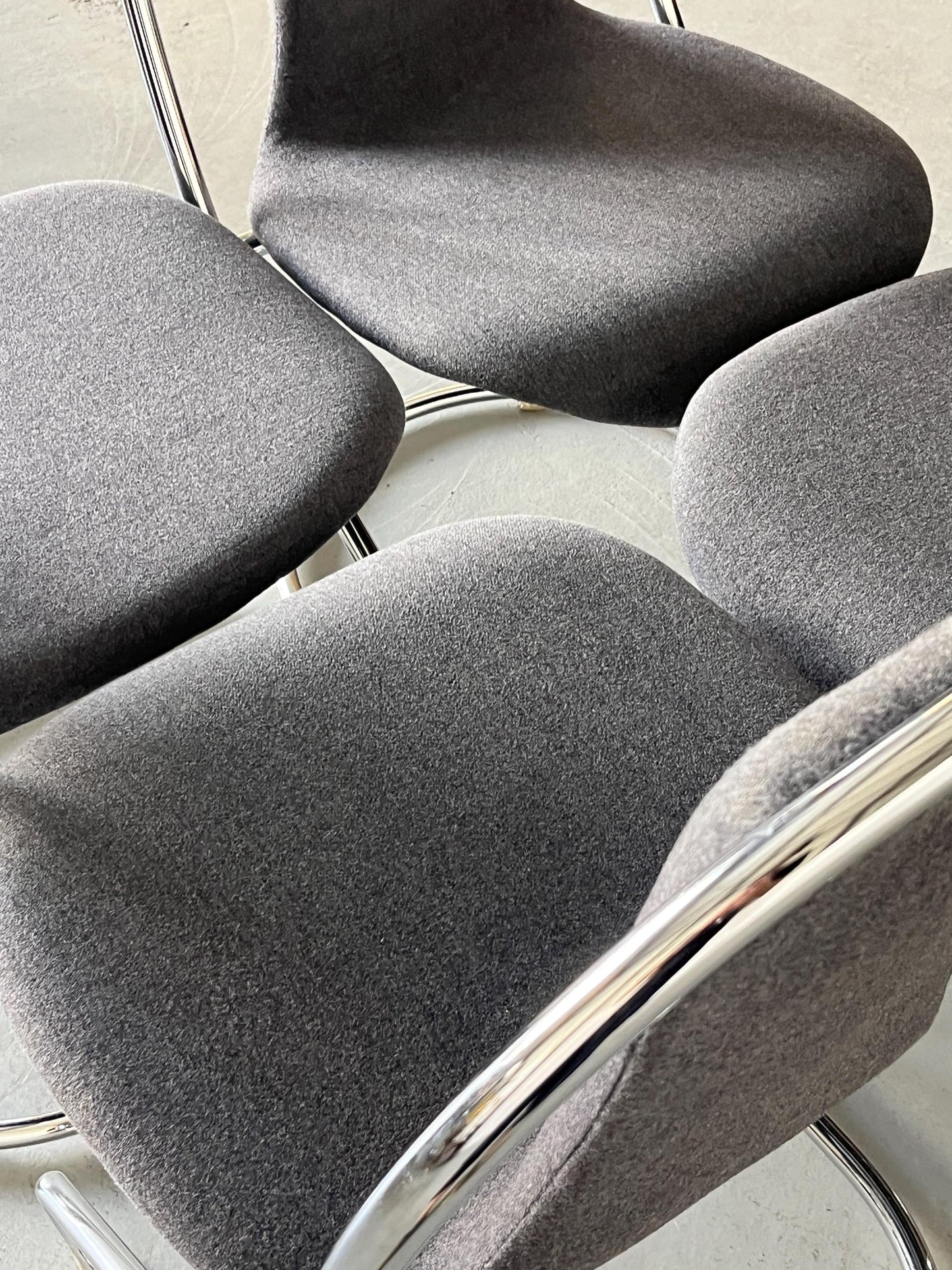 Vintage Freischwinger Stahl von Willy Rizzo für Cidue 1980er Italien