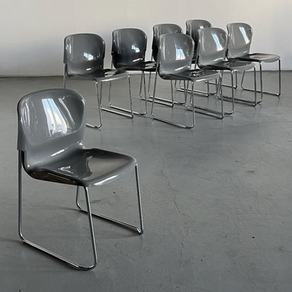 Vintage SM 400 Swing Chair von Gerd Lange für Drabert Grau Retro Kunststoff