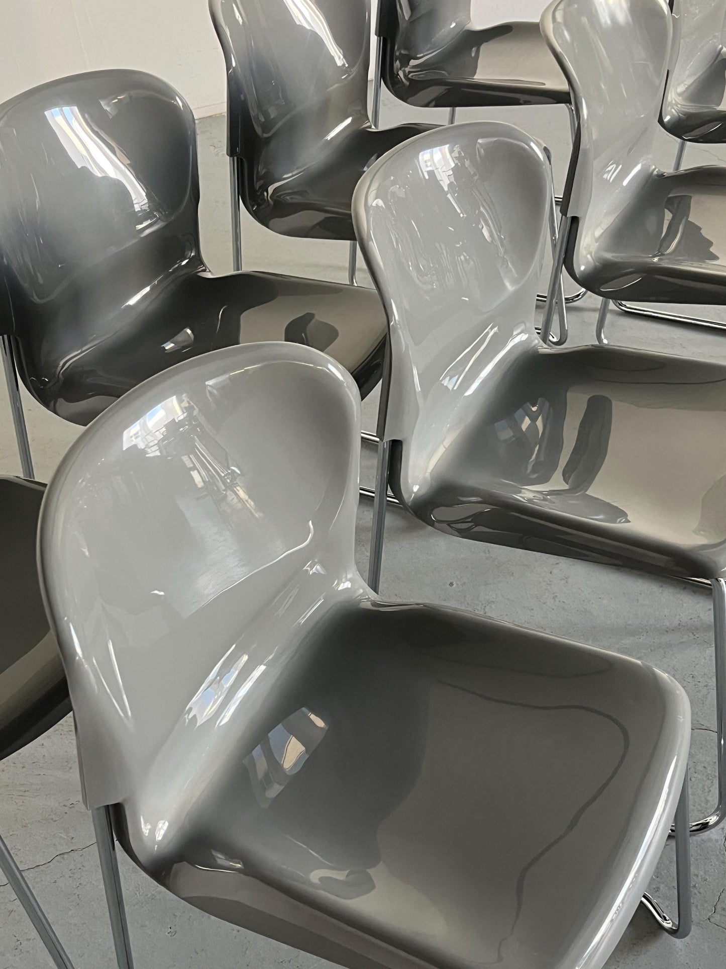 Vintage SM 400 Swing Chair von Gerd Lange für Drabert Grau Retro Kunststoff