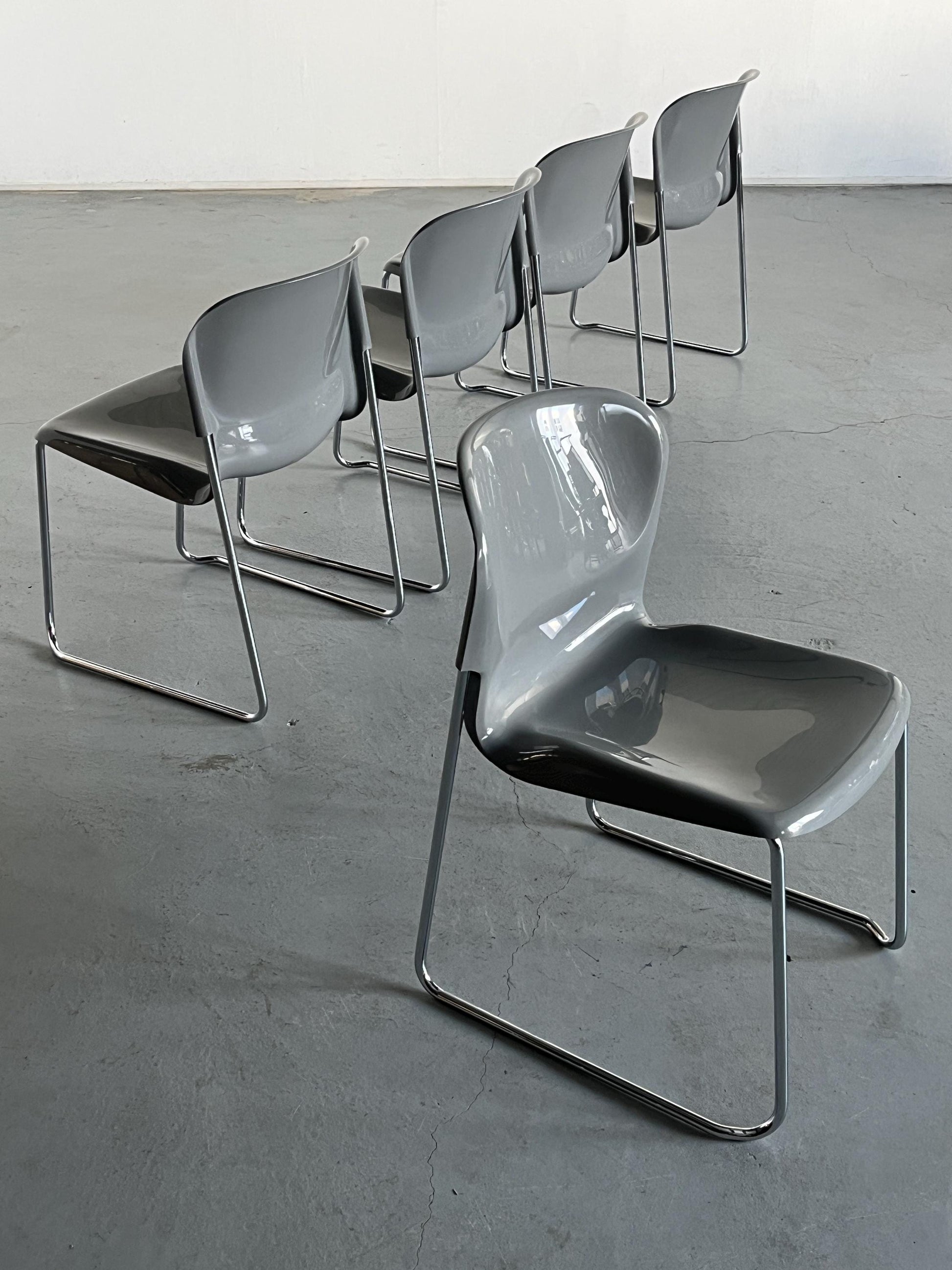 Vintage SM 400 Swing Chair von Gerd Lange für Drabert Grau Retro Kunststoff