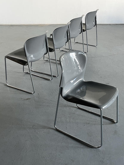 Vintage SM 400 Swing Chair von Gerd Lange für Drabert Grau Retro Kunststoff