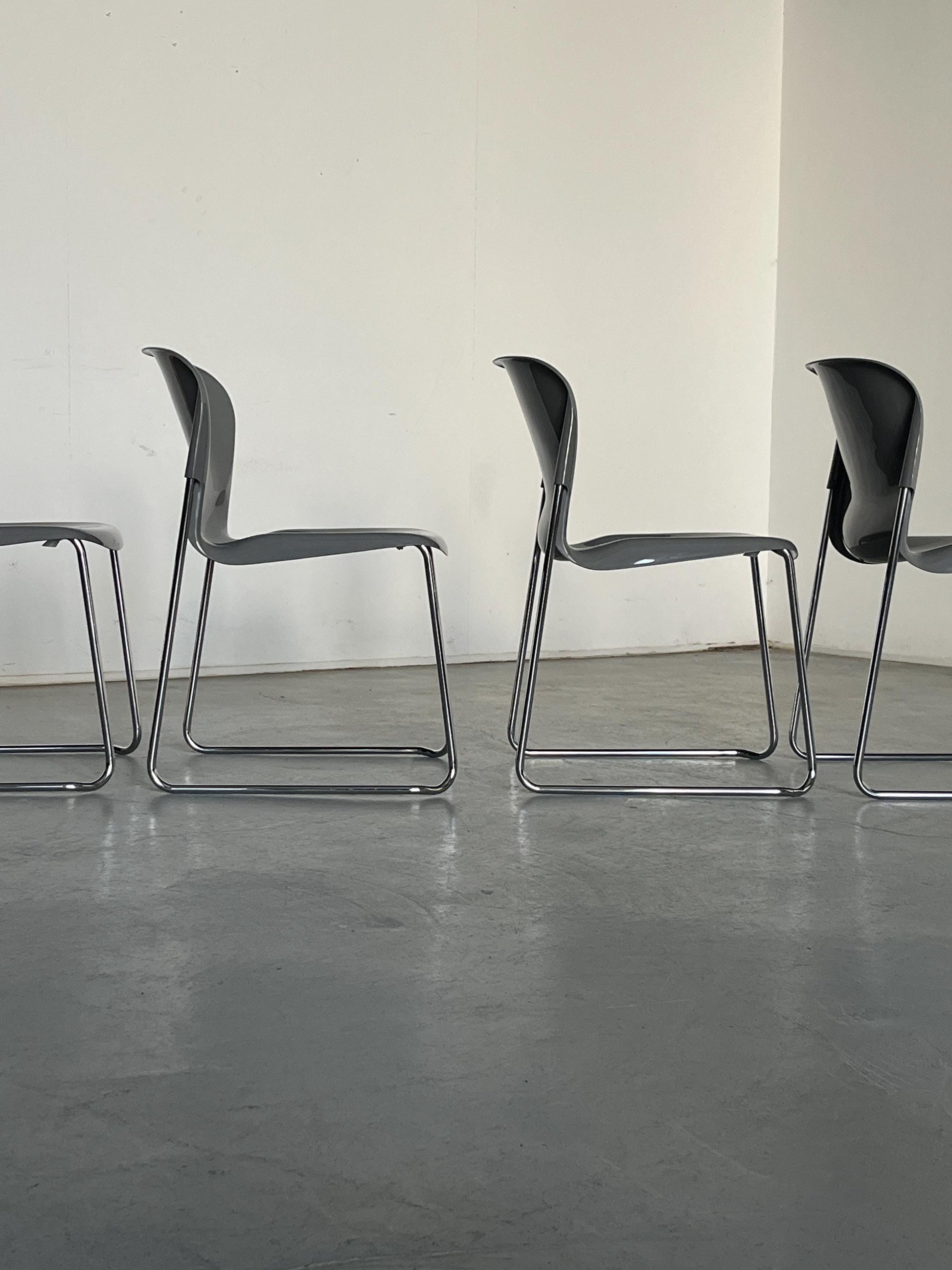 Vintage SM 400 Swing Chair von Gerd Lange für Drabert Grau Retro Kunststoff