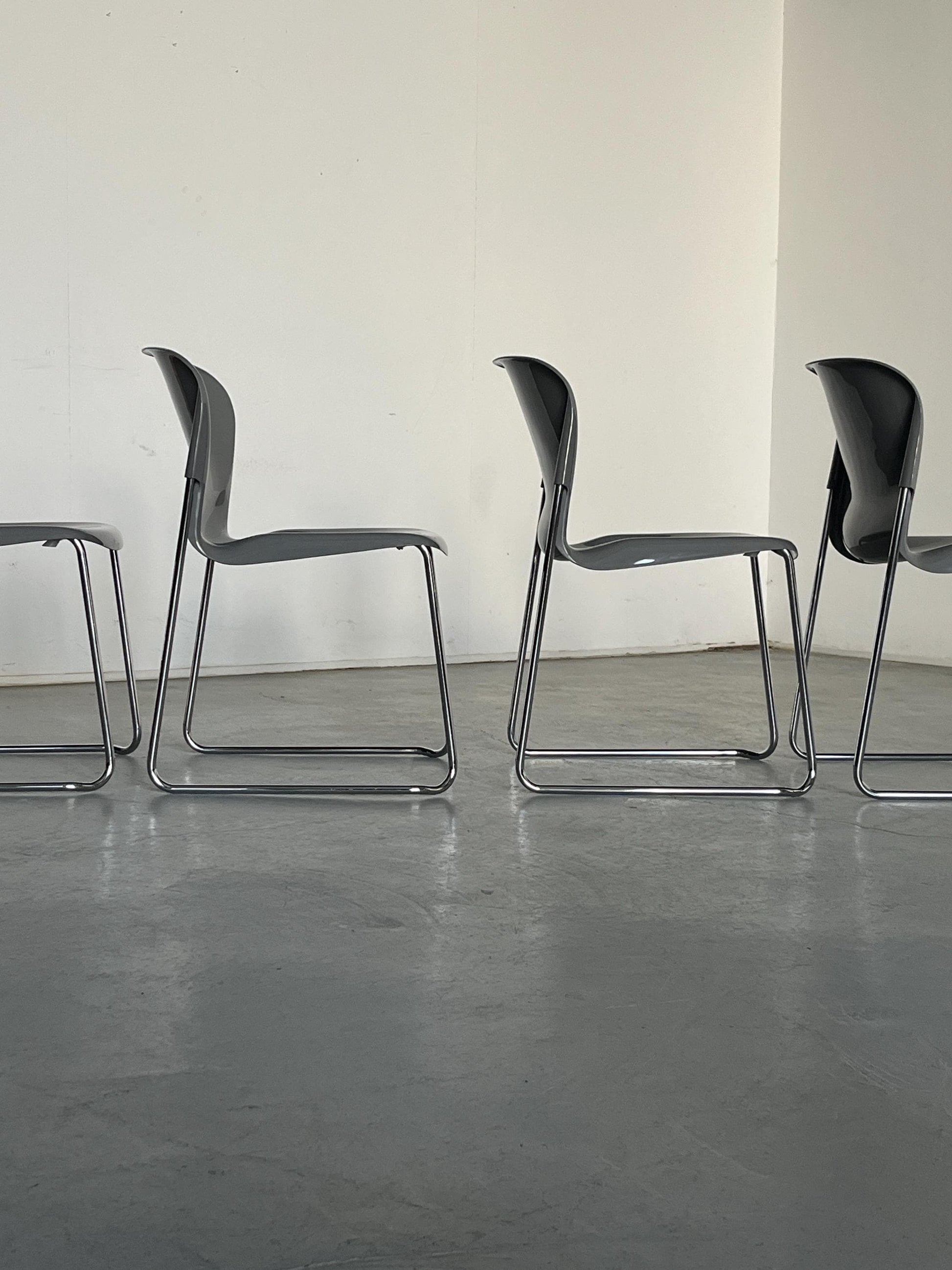 Vintage SM 400 Swing Chair von Gerd Lange für Drabert Grau Retro Kunststoff