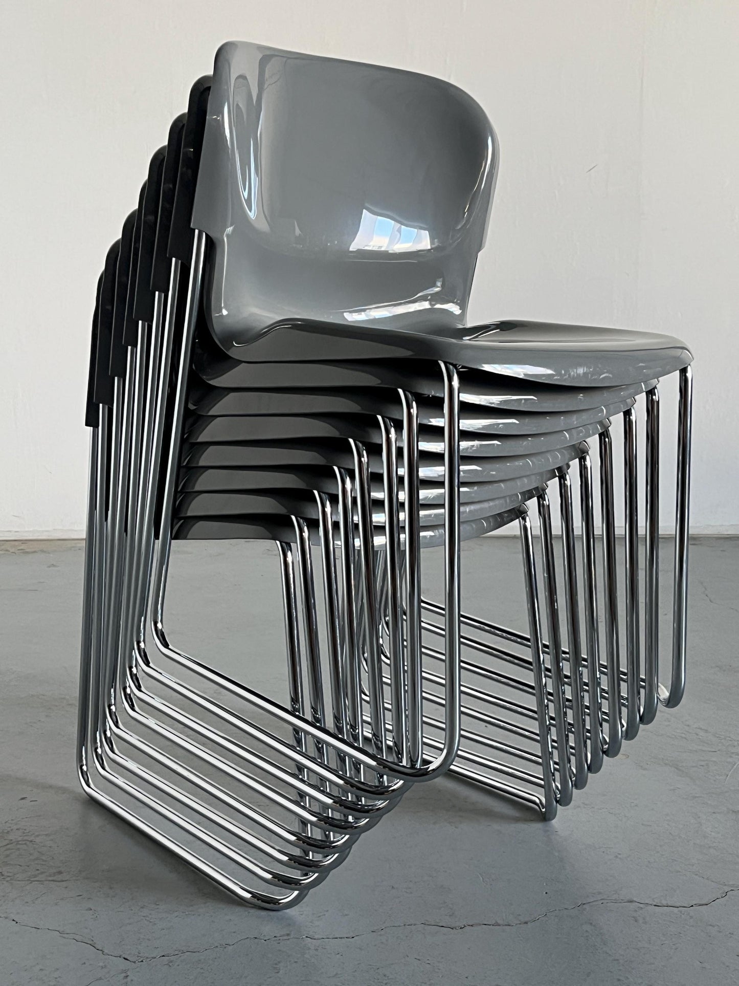 Vintage SM 400 Swing Chair von Gerd Lange für Drabert Grau Retro Kunststoff