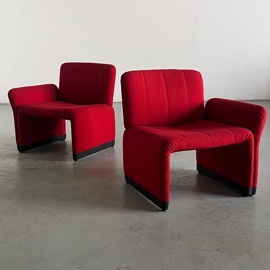 Vintage Sessel im Stil von Giancarlo Piretti 1970er Jahre Set von 2