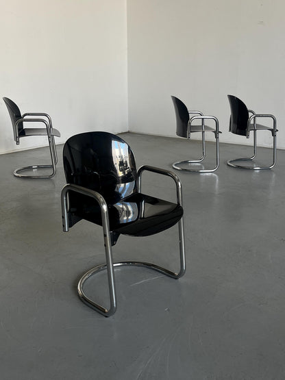 Vintage Dialogo Dessau Freischwinger von Afra und Tobia Scarpa für B&B Italia Set von 4