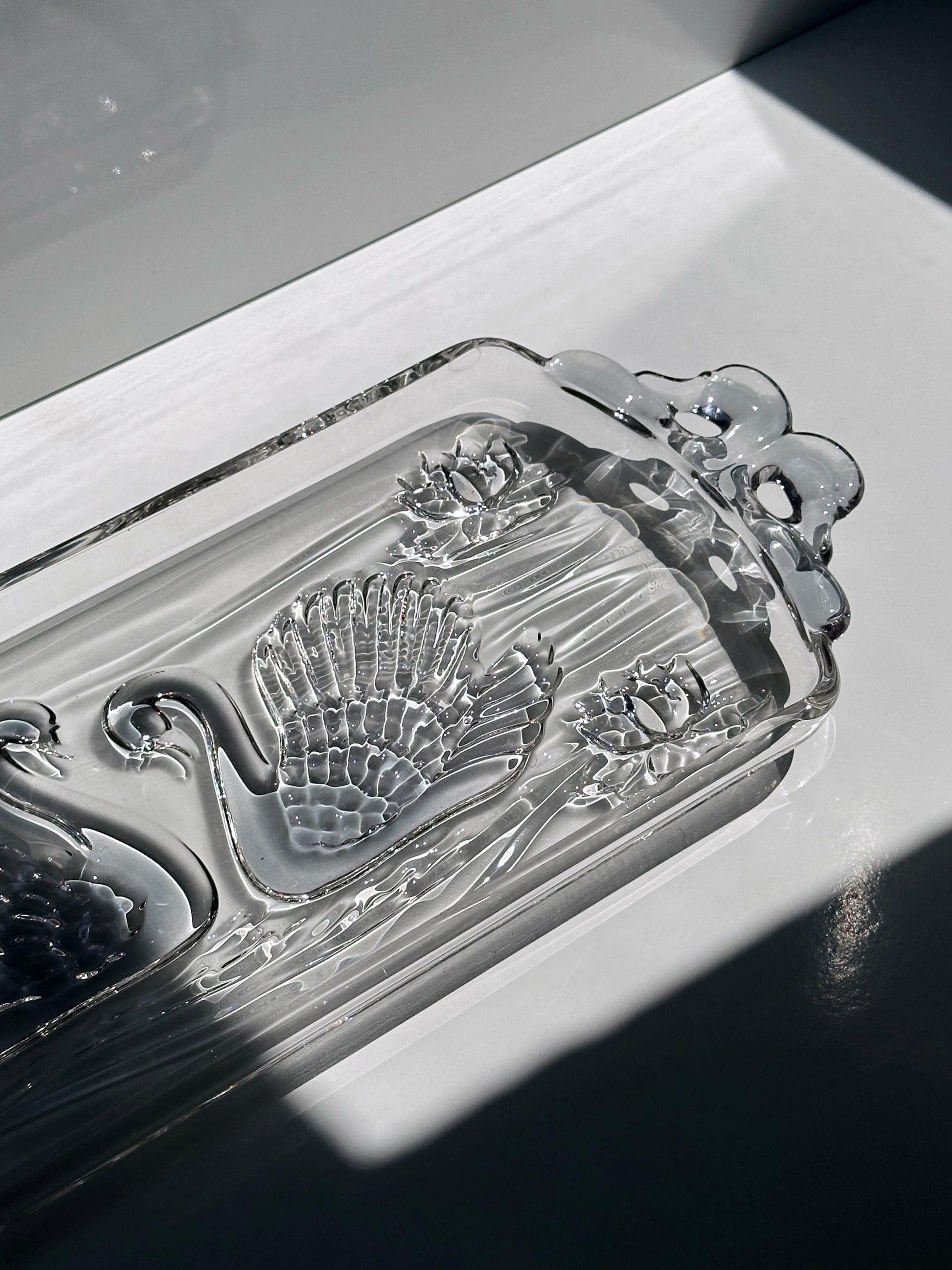 Vintage Kuchenplatte Schwan von Walther Glas