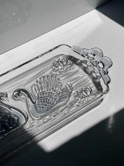 Vintage Kuchenplatte Schwan von Walther Glas