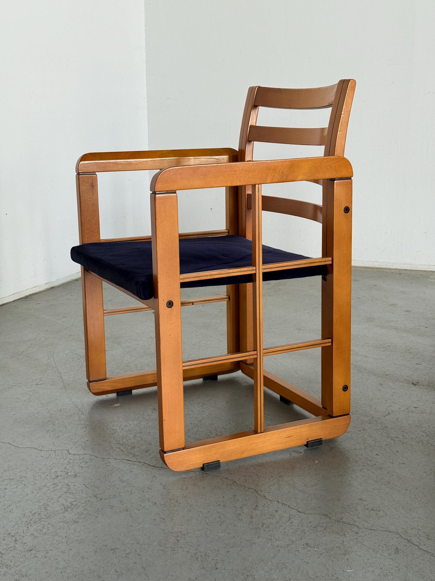 Vintage Architektonischer Armstuhl von Franco Poldaretti für Caccia alla Volpe