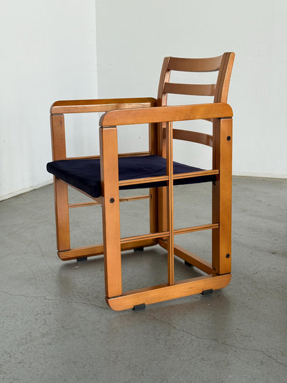 Vintage Architektonischer Armstuhl von Franco Poldaretti für Caccia alla Volpe