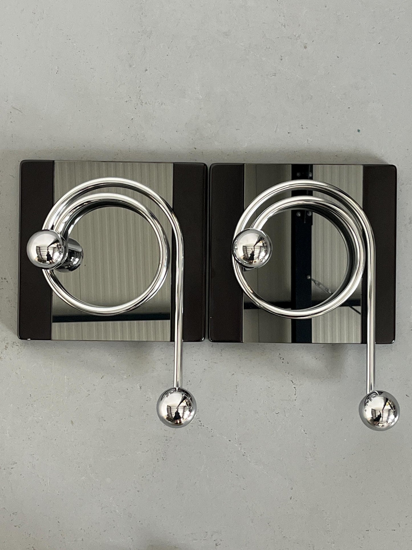 Vintage Garderobenhaken Space Age von Willy Rizzo Set von 2