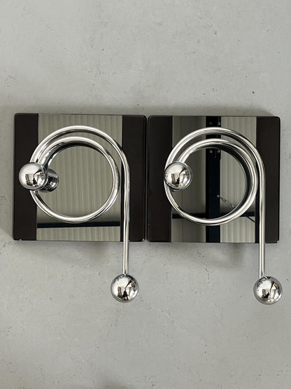 Vintage Garderobenhaken Space Age von Willy Rizzo Set von 2