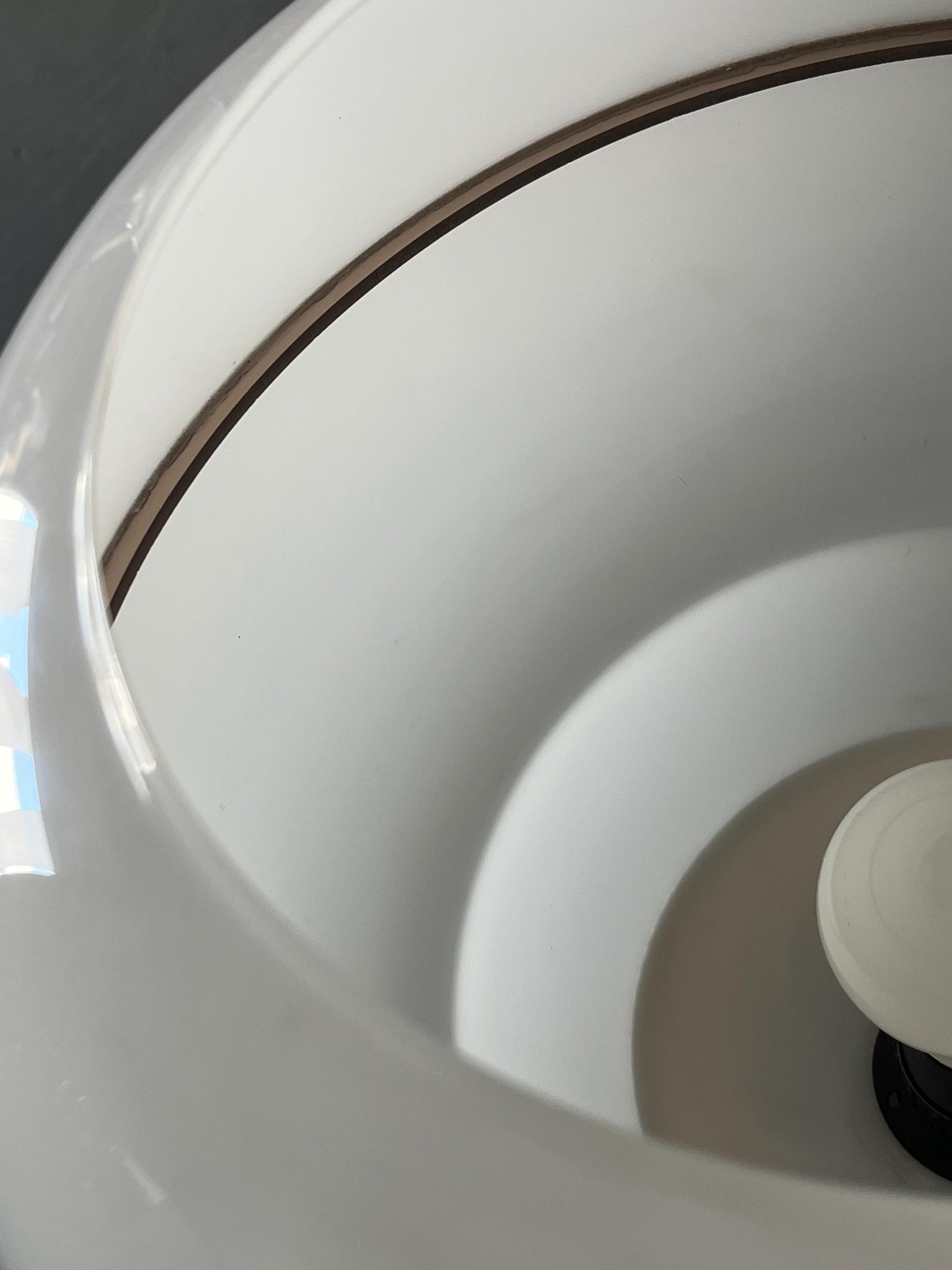 Vintage Stehlampe Space Age Gelb und Weiß Kunststoff Metall Glas 1970er