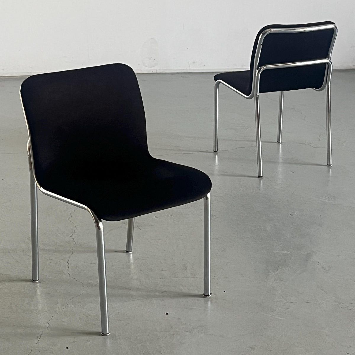 Vintage Esszimmerstuhl von Tecta verchromter Stahl 1970er Set von 2