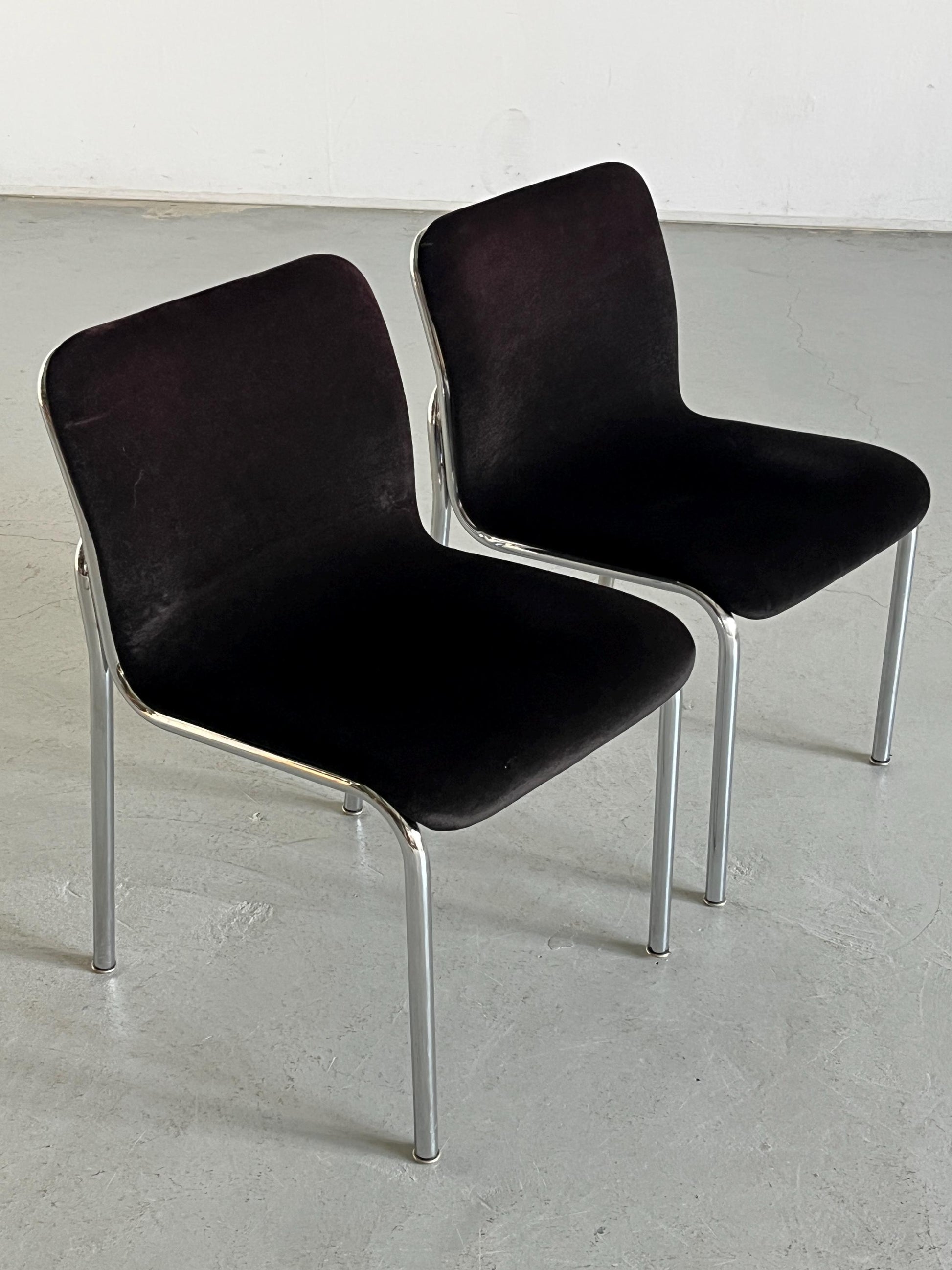 Vintage Esszimmerstuhl von Tecta verchromter Stahl 1970er Set von 2